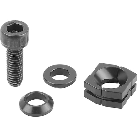 Wedge Clamp Smooth, Form:B W. Sckt. Head Screw D=M05X16, L=9,6, Steel Hardened And Black Oxid Fi